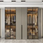 دريسنج روم 240 سم عملاقة | خشب كونتر HPL | وحدة تخزين ملابس عصرية