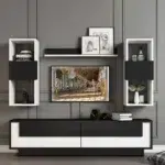 ترابيزة تليفزيون مع ارفف حائط