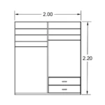 ⁦دولاب جرار 220×200سم⁩ - الصورة ⁦2⁩