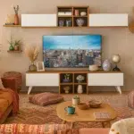 ترابيزة تليفزيون مع وحدة علوية 180×35سم