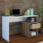 مكتب باللونين البيج والأبيض - 77x120x50 سم - main