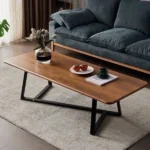ترابيزة قهوة مودرن (100x50 سم) | خشب MDF وستيل بدهان إلكتروستاتيك | [Verve-Home] - main