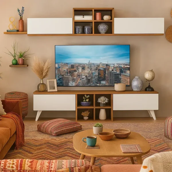 ترابيزة تليفزيون مع وحدة علوية 180×35سم - main