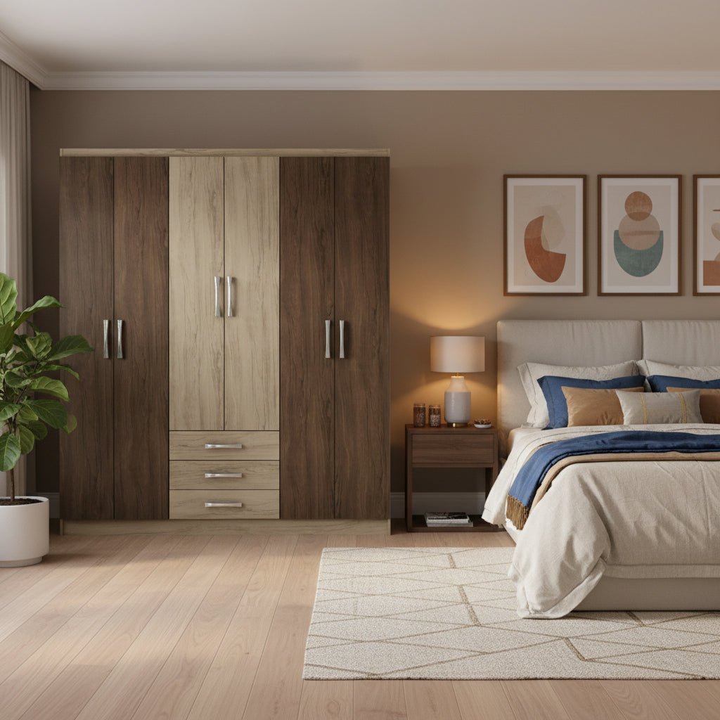دولاب ملابس 240×230 سم بتفاصيل أنيقة لتخزين منظم دولاب ملابس من فيرف هوم، عرض 240 سم وعمق 55 سم وارتفاع 230 سم