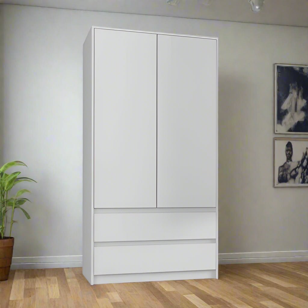 دولاب ملابس 80×200 سم بحل عملي للتخزين للاستخدام اليومي دولاب ملابس من فيرف هوم، عرض 80 سم وعمق 50 سم وارتفاع 200 سم