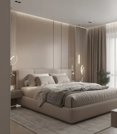 سرير مودرن بظهر مقسم