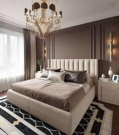 سرير مودرن بإطار مدمج