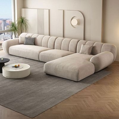 ركنة مودرن حرف L 300×180 سم في غرفة معيشة